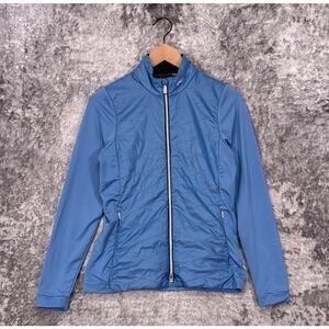 Kjus Retention Jacket 36 / Small Womens Light Blue Quilt Front Full Zip Golf